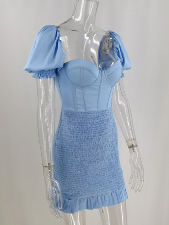 Robe de soirée mini à manches courtes raglan sexy couleur abricot