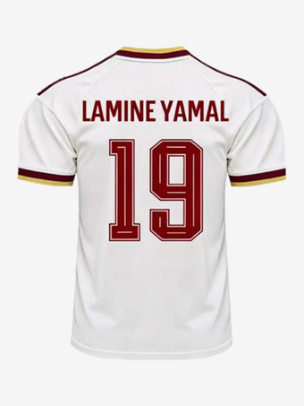 N°19Maillot de football extérieur Espagne 2026 Yamal 19 Rodri 16 Deux étoiles manches courtes grandes tailles