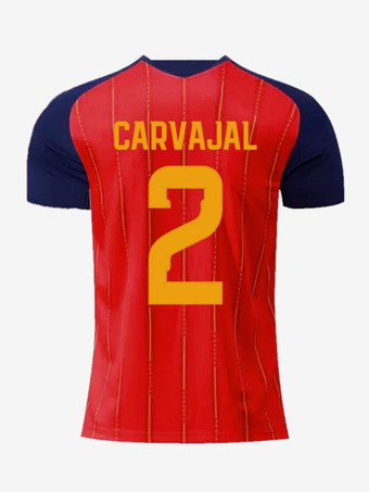 N°2Maillot domicile Espagne 2026 à deux étoiles n° 19 Yamal n° 20 Pedri n° 16 Rodri manches courtes grandes tailles