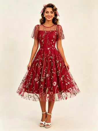 christmas retro dresses Clearans Women's patterned skirt Adorable vintage Christmas dresses for