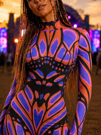 Combinaison intégrale imprimée colorée Zentai pour Halloween déguisement de cosplay combinaison moulante Zentai pour Mardi Gras