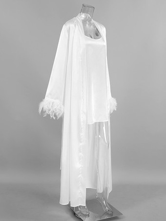 Lingerie de mariée pyjamas vêtements de nuit robes nuisettes d'intérieur en plumes blanches