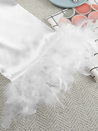 Lingerie de mariée pyjamas vêtements de nuit robes nuisettes d'intérieur en plumes blanches