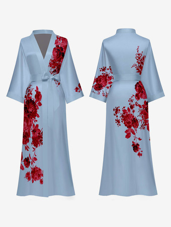 bleu ciel clairPyjamas vêtements de nuit peignoirs noirs à lacets imprimés lingerie d'intérieur nuisettes nuisettes