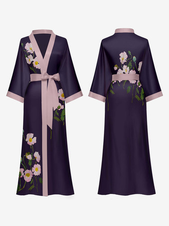 violet foncé Pyjamas vêtements de nuit peignoirs noirs à lacets imprimés lingerie d'intérieur nuisettes nuisettes