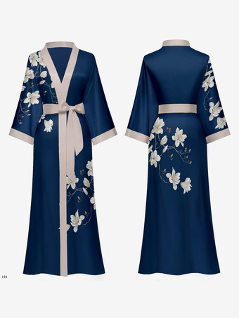 Bleu MarinePyjamas vêtements de nuit peignoirs noirs à lacets imprimés lingerie d'intérieur nuisettes nuisettes