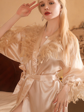 champagne Lingerie de mariée pyjamas robes de chambre nuisettes blanches à lacets nuisettes d'intérieur