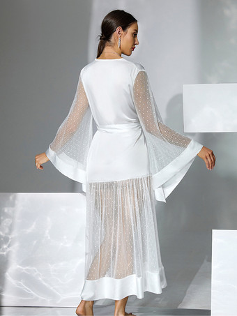 Lingerie de mariée pyjamas vêtements de nuit robes de chambre nuisettes blanches plissées d'intérieur nuisettes