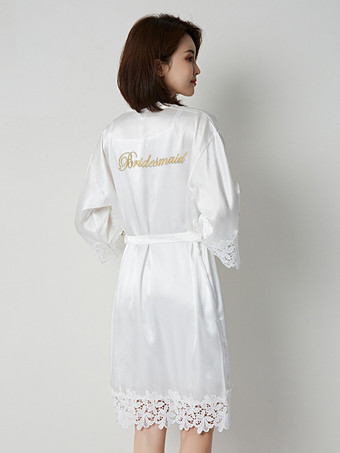 blanc Lingerie de mariée pyjamas vêtements de nuit robes de chambre nuisettes en crochet couleur champagne nuisettes