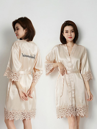 champagne Lingerie de mariée pyjamas vêtements de nuit robes de chambre nuisettes en crochet couleur champagne nuisettes