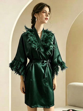 Vert  foncéLingerie de mariée pyjamas robes de chambre nuisettes blanches à lacets nuisettes d'intérieur