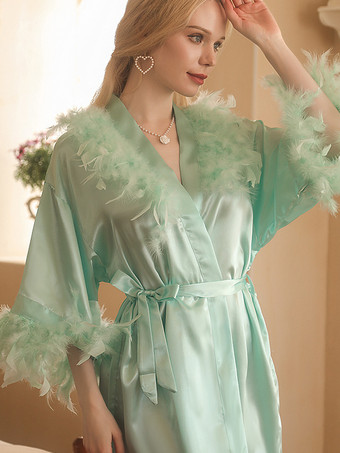 Pastel vertLingerie de mariée pyjamas robes de chambre nuisettes blanches à lacets nuisettes d'intérieur