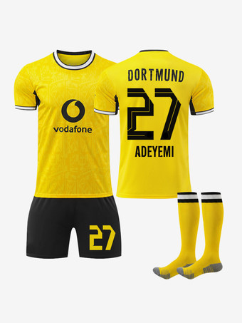 N°27Ensemble de maillots de football domicile 4 pièces Borussia Dortmund 26/27 n° 10 Reus et n° 27 Brandt pour enfants et adultes.