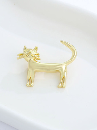 ミニマルな3D猫型ブローチ、かわいい動物のラペルピン、スーツ、シャツ、コートの装飾アクセサリー