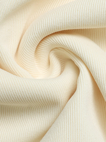T-shirt à manches longues écru blanc col V pour femme