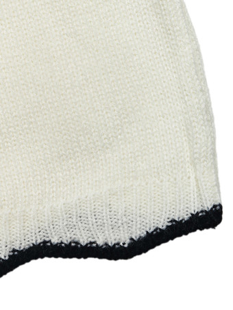 BeigePulls pour femmes écru et blanc à blocs de couleur col en V manches longues en acrylique