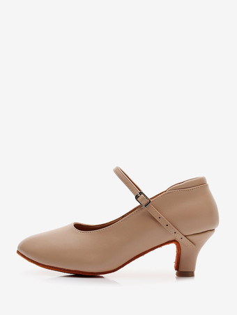 Camel Chaussures de danse de salon pour femmes modèle Mary Jane à bout rond