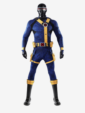 ブルー アベンジャーズ ドゥームズデイ サイクロップス スーパーヒーロー 映画 テレビ ドラマ コスプレ メンズ ブルー レザー リストガード