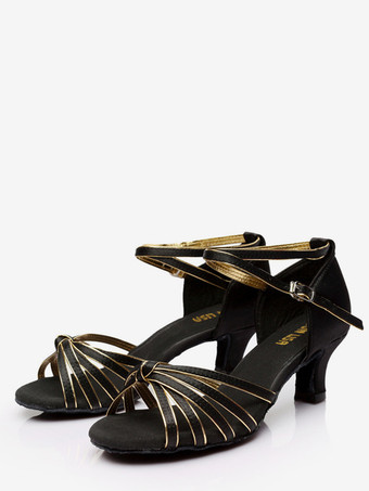 Chaussures de danse latine marron à bout ouvert pour femmes