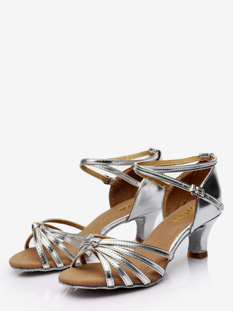 Chaussures de danse latine marron à bout ouvert pour femmes