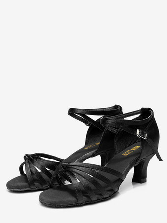 Chaussures de danse latine marron à bout ouvert pour femmes