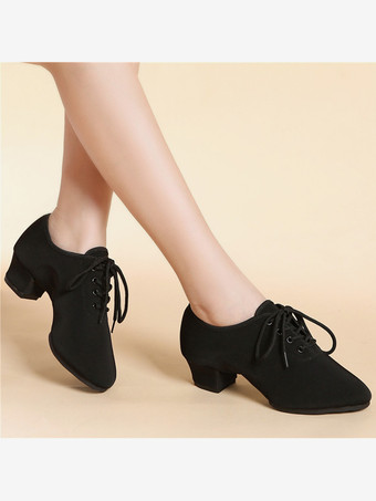 SchwarzSchwarze geschlossene Damen-Tanzschuhe für lateinamerikanische Tänze