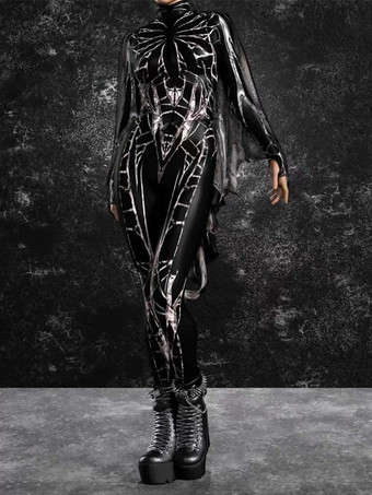 ブラック コスチューム、キャットスーツ、ゼンタイコスチューム、ネオンボディスーツ、ハロウィンコスプレ衣装、3DデジタルプリントUVグローボディスーツ、ハロウィンホリデーキャットスーツ、ゼンタイ