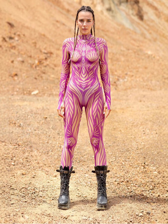 LilaKostüme Catsuits Zentai Kostüme Neon Bodysuit Halloween Cosplay Kostüm 3D Digitaldruck UV-Leuchtbody Halloween Halloween