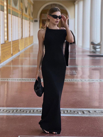 Partykleider Schwarzes Cremefarbenes schulterfreies Meerjungfrauen-Maxikleid mit Bindegürtel und langen Ärmeln
