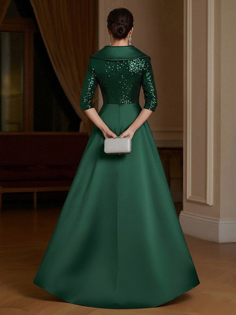Festliches Kleid für die Mutter der Braut V-Ausschnitt 3/4-Ärmel Etuikleid Pailletten Gästekleid für Hochzeiten