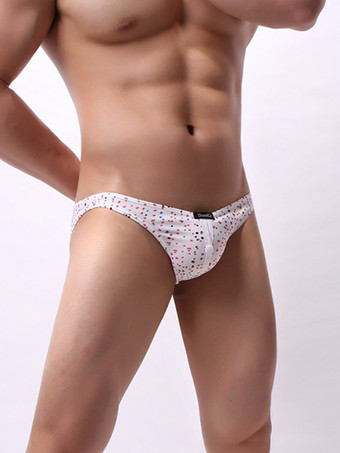 Sexy Herren-Tanga mit floralem Leopardenmuster Mesh-Einsatz niedrigem Bund Druckknöpfen und offenem Schritt transparente Unterwäsche