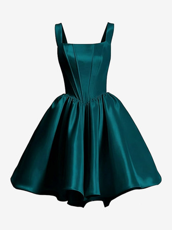 Smaragd Hoco Homecoming Kleider Basque Taille Kurzes Plus Size Satin Cocktailkleid Schleifen