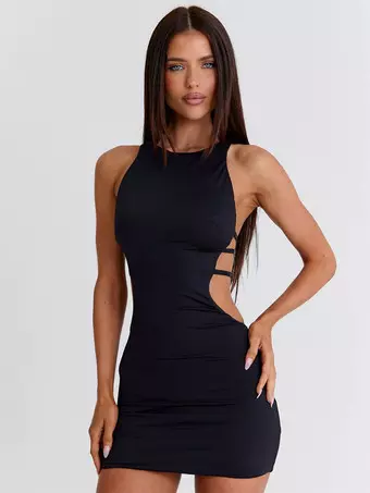sexy dresses night out PROM DRESS  Bellabarnett Sleeveless Dress Length Mini Vacation Dress  Cutout
