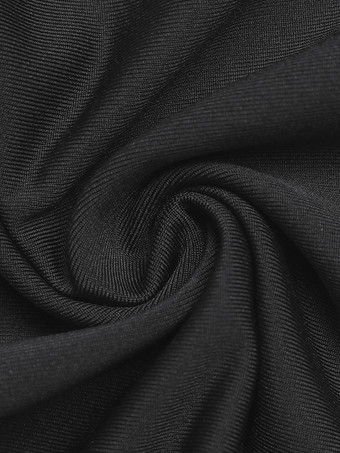 Alltagskleider Minikleid mit eckigem Ausschnitt langen Ärmeln schmaler Passform Rüschensaum schwarz