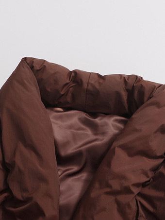 Steppjacke mit Wickelkragen Taillengürtel und verstellbarer Schnalle – kurzer gesteppter Wintermantel für Damen