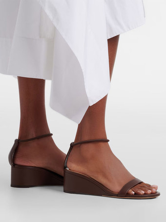 Brown Wedge Sandals Women's Open Toe Ankle Strap Sandal Shoes