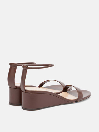 Brown Wedge Sandals Women's Open Toe Ankle Strap Sandal Shoes