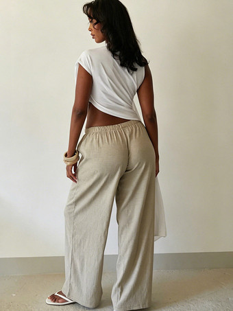 Asymmetrisches schulterfreies drapiertes gerafftes ärmelloses Top mit fließendem Seitengürtel elegante Bluse