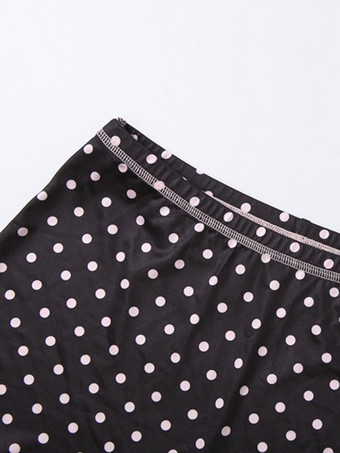 Polka Dot Half Zip Mock Neck Crop Top Shorts 2-teiliges Set Star Girl Buchstabenprint Outfit