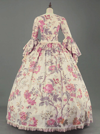 Costume vintage pour femme robe Marie-Antoinette en polyester style XVIIIe siècle.