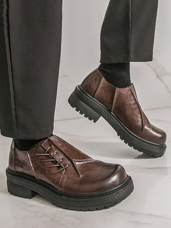 Herren-Freizeitschuhe mit runder Zehenpartie Schnürung Slipper