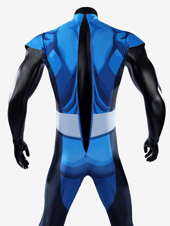 ウルヴァリン コスプレ衣装 マーベル X-メン ブルー ゼンタイ ボディスーツ スーパーヒーロー フルボディスーツ Xロゴベルト付き