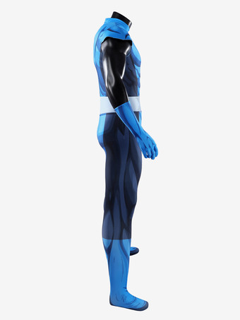 ウルヴァリン コスプレ衣装 マーベル X-メン ブルー ゼンタイ ボディスーツ スーパーヒーロー フルボディスーツ Xロゴベルト付き