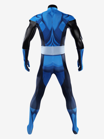 ウルヴァリン コスプレ衣装 マーベル X-メン ブルー ゼンタイ ボディスーツ スーパーヒーロー フルボディスーツ Xロゴベルト付き