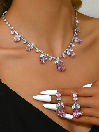 Attraktives Brautschmuckset aus Metall und Imitationsperlen