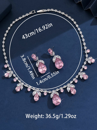 Attraktives Brautschmuckset aus Metall und Imitationsperlen