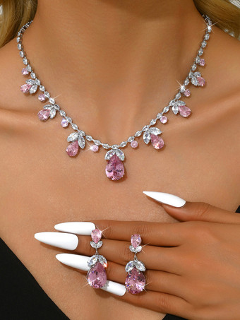 Attraktives Brautschmuckset aus Metall und Imitationsperlen
