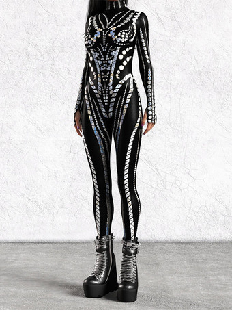 ゼンタイコスチューム 3Dデジタルプリント UVグローボディスーツ キャットスーツ ゼンタイ ハロウィンコスプレ衣装 ハロウィンキャットスーツ ゼンタイ