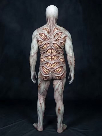 ハロウィンコスチューム スケルトンボディスーツコスチューム 3Dデジタルプリント UVグローボディスーツ キャットスーツ ゼンタイ ハロウィンコスプレコスチューム ライクラ スパンデックス