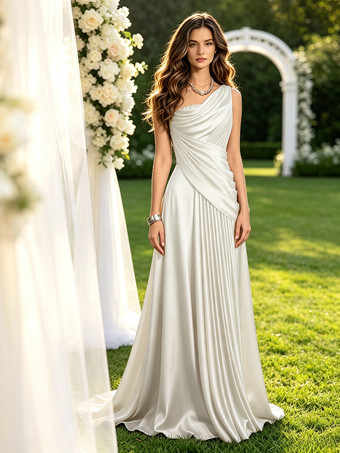 elfenbeinweißMutterkleid schulterfreies ärmelloses Ballkleid mit Perlenbesatz bodenlanges Gästekleid für die Hochzeit